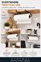 Black Metal Cabinet Paper Towel Holder Hanger No Drilling Required Kitchen Towel Organizer - 4