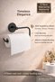 Black 304 Stainless Steel Freestanding Towel Rack, Napkin Holder – 5 Year Warranty – Adhesive & Screw Mounting