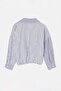 Navy Blue Double-Breasted Collared Crop Skirt Elastic Striped Shirt Tdrss26Go00082 - 5