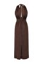 Brown Woven Backless Maxi Beach Dress Tbess24El00096 - 5