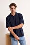 Antrasit Oversize/Geniş Kesim Soluk Efekt %100 Pamuk Polo Yaka T-shirt TMNSS26TS00044
