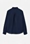 Navy Blue 100% Linen Regular/Normal Men's Shirt Tmnss26Go00039 - 7