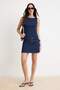 Koyu Mavi Mini Kemerli Denim Elbise TWOSS26EL00659 - 2