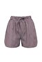 Brown Striped Woven Beach Shirt-Shorts Set Tbess25Au00053 - 5