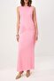 Pembe Pelerinli Örme Tül Maxi Abiye & Mezuniyet Elbisesi TPRSS26AE00033 - 3