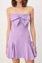 Lilac Ribbon Detailed Strapless Finike Short / Mini Lined Party Dress Tprss26El00270 - 3