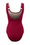 Burgundy U-Neck Covered Regular Swimsuit with Accessories Tbess25Ma00080 - 6