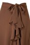 Brown Skirt with Ruffle Hem Long Plus Size Pareo Tbbss25Df00000 - 4