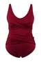 Burgundy Thinning Effect t Shaping / Sculpting K Double-Breasted Detailed Swimsuit Tbbss26Am00016 - 4