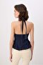 Koyu Mavi Halter Yaka Balon Denim Bluz TWOSS26BZ00705 - 9