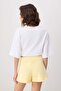 Yellow Plain Regular Waist Wide Leg Short Knitted Shorts & Bermuda Twoss26Sr00224 - 4