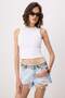 Light Blue Ripped Detailed Extra Mini Denim Shorts Twoss26Sr00218 - 2