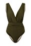 Khaki Covered Draped Regular Chlorine & Water Resistant Long Lasting Lycra ®   Xtra Life Swimsuit Tbess24Ma00144 - 4