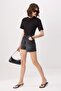 Anthracite High Waist 100% Cotton Denim City Shorts Twoss26Sr00050