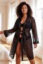 Black Belted Satin Band Detailed Lace Piece Knitted Dressing Gown Tbbss26Sb00002 - 2