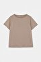 Vizon Relaxed/Rahat Kalıp Kayık Yaka Kısa Kollu %100 Pamuk Örme Büyük Beden T-Shirt TBBSS26BF00065 - 4