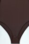 Fur-Trimmed Half-Throat Zip-Up Blouse - Brown - 6