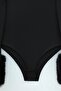 Fur-Trimmed Sleeve, Half-Collar, Snap-Button Zibın Blouse - Black - 4