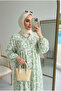 Women's Premium Modal Fabric Floral Patterned Long Hijab Dress - 3