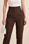 Zra Pleated Carrot Trousers -Brown - 3