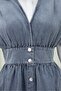 Height Buttoned V-Neck Sleeveless Denim Pinafore - Ice Blue - 4