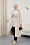 Lined Belted Trench Coat -Stone