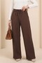 Belted Zra Crepe Trousers with Pockets -K. Coffee