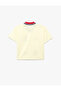 Printed Detailed Cotton Short Sleeve V-Neck T-Shirt - 4