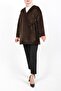 Side-Tie Fur Jacket - Earthy