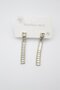 Large baguette stone steel earrings - gold - 2