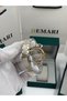 Women's Wristwatch Quartz Movement Silver & Gold Steel Band, Green Dial with Stone Detail Dm-00104L-D10 - 8