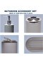6-Piece Plastic Bathroom Accessories Set, Grey Bath Gift Set with Toothbrush Holder - 3