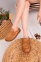 Vintage Suede Leather Daily Comfortable Closed-Front Women's Loafer Slippers - 2
