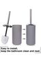 6-Piece Plastic Bathroom Accessories Set, Grey Bath Gift Set with Toothbrush Holder - 6