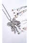 Women's White Wing Zircon Stone Butterfly Figure Steel Necklace - 4