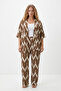 Plus Size Kimono Cardigan 2-Piece Set – Wrinkled Fabric Oversized Stylish Set