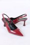Nicola Burgundy Patent Leather Women's Heeled Shoes - 3