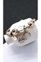 Mother of Pearl Charm Steel Bracelet with Teddy Bear Figure - 3