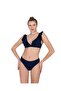 Flounced Bikini Set Navy Blue