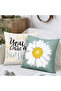 Set of 4 Daisy and Flower Patterned Throw Pillow Covers with Decorative Pillow with the Text You Are My Sunshine - 3