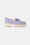 Women's Lilac Color Genuine Natural Leather Buckle Loafer Shoes Size 36-41 - 5