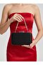 Black Color Satin Silver Stone Handle Women's Evening Dress Bag Wedding Engagement Graduation