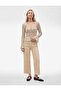 High Waist Cotton Wide Short Leg Pants with Pocket Detail - Culotte Jeans - 2