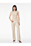 Slim Fit Boat Neck Short Sleeve Semi-Transparent Asymmetrical Lace T-Shirt - 2
