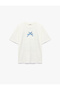 Comfortable Fit Short Sleeve Crew Neck Cotton T-Shirt with Back Print and Bow - 3