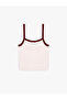 Slim Fit Rope Strap Ribbed Sleeveless Blouse - 5