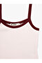 Slim Fit Rope Strap Ribbed Sleeveless Blouse - 6