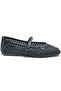 Feles belted knit detail women's ballet flats - black - 3