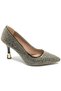 Feles Pearl Stone Detailed Wedding Dress Shoes Women's Sitiletto Brown - 3