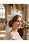 After Party Feather Detailed Hair Accessory Promise Engagement Wedding Wedding